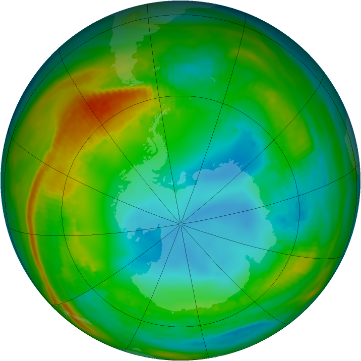 Antarctic ozone map for 26 July 1983